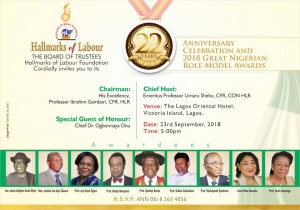 Invitation CardHLF 22nd Anniversary & Role Model Awards 2018